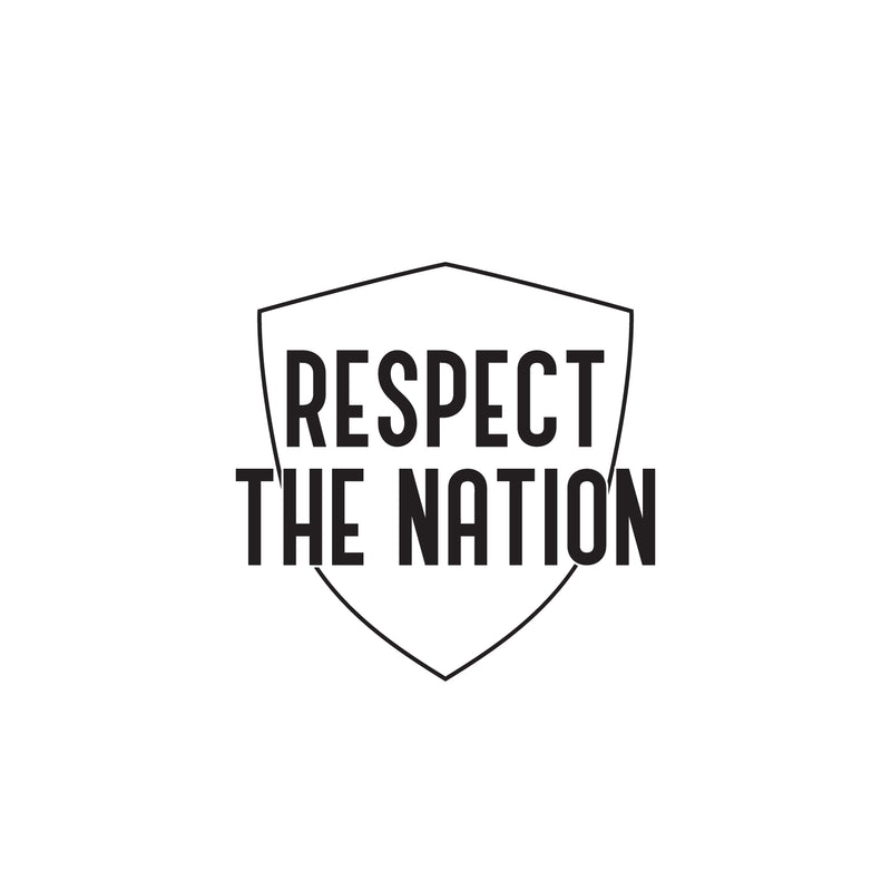 Vinyl Wall Art Decal - Respect The Nation - 16" x 16" - Trendy Motivating Positive American Football Design Sticker For Living Room College Locker Room Sports Bar Storefront Decor 1