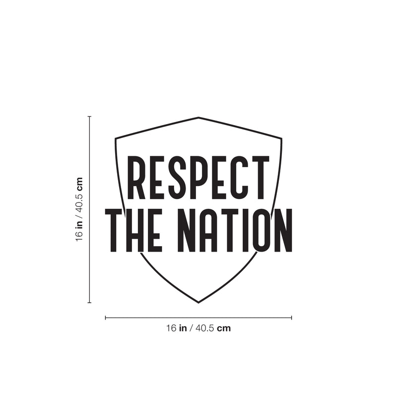 Vinyl Wall Art Decal - Respect The Nation - 16" x 16" - Trendy Motivating Positive American Football Design Sticker For Living Room College Locker Room Sports Bar Storefront Decor 4