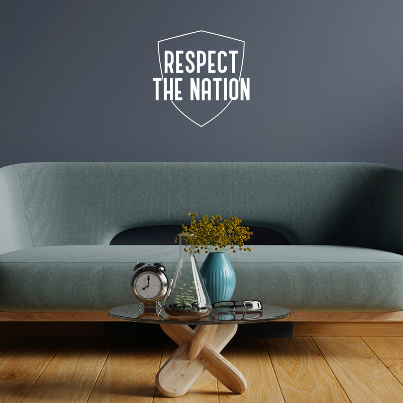 Vinyl Wall Art Decal - Respect The Nation - Trendy Motivating Positive American Football Design Sticker For Living Room College Locker Room Sports Bar Storefront Decor 5