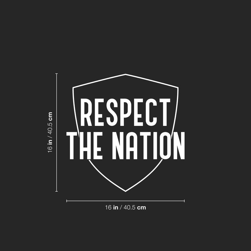 Vinyl Wall Art Decal - Respect The Nation - 16" x 16" - Trendy Motivating Positive American Football Design Sticker For Living Room College Locker Room Sports Bar Storefront Decor 4