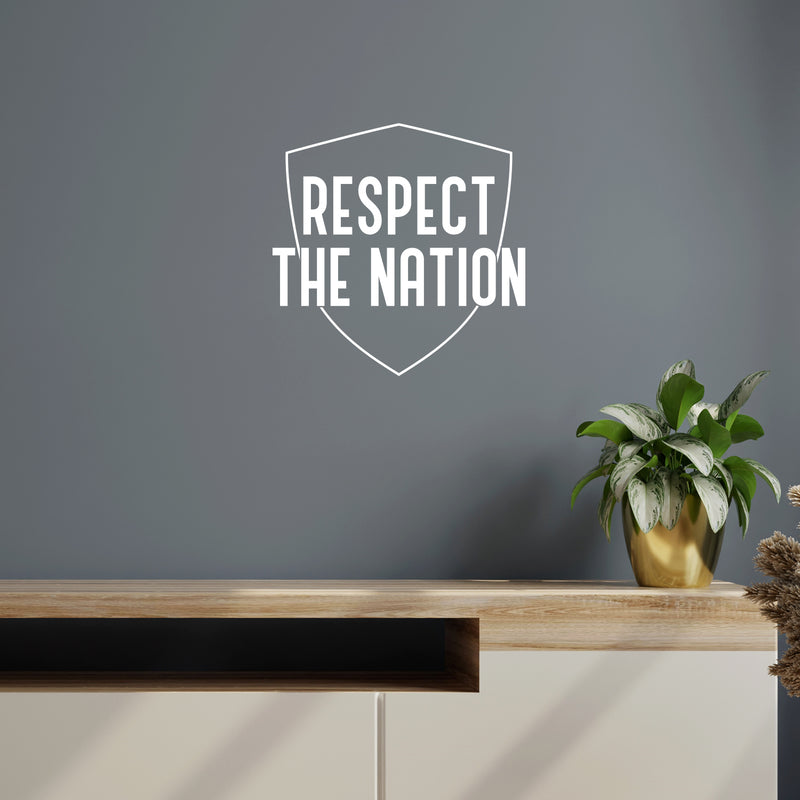 Vinyl Wall Art Decal - Respect The Nation - 16" x 16" - Trendy Motivating Positive American Football Design Sticker For Living Room College Locker Room Sports Bar Storefront Decor 2