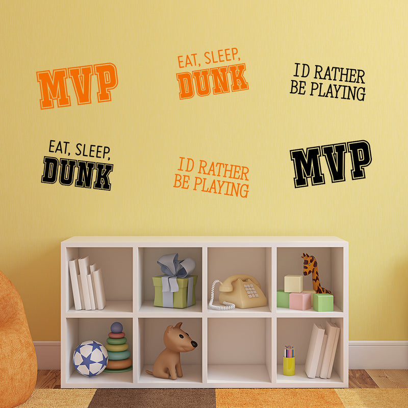 Vinyl Wall Art Decal - Basketball Phrases Pack - Trendy Fun Motivating Positive Quote Sticker For School College Gymnasium Office Sport Bar Storefront Gym Fitness Decor 3