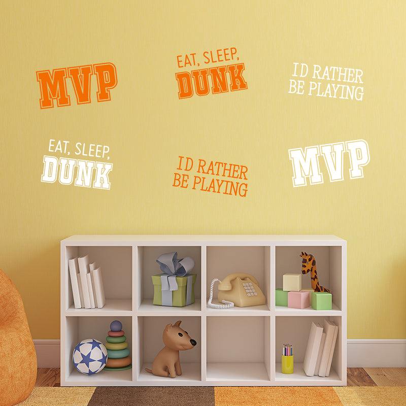 Vinyl Wall Art Decal - Basketball Phrases Pack - 25" x 16" - Trendy Fun Motivating Positive Quote Sticker For School College Gymnasium Office Sport Bar Storefront Gym Fitness Decor 2