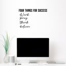 Vinyl Wall Art Decal - Four Things For Success Work Pray Think Believe - 16" x 22.5" - Modern Motivational Goals Quote Sticker For Home Office School Classroom Decor 3