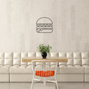 Vinyl Wall Art Decal - Burger Sign - 16.5" x 17.5" - Trendy Fun Hamburger Shape Food Design Sticker For Home Kitchen Dining Room Dinner Restaurant Cafeteria Coffee Shop Storefront Decor 3