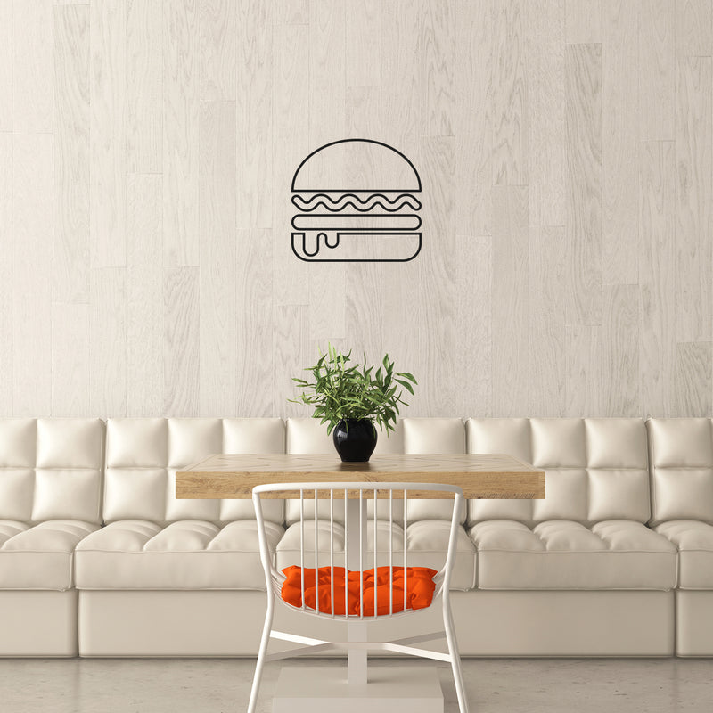 Vinyl Wall Art Decal - Burger Sign - 16. - Trendy Fun Hamburger Shape Food Design Sticker For Home Kitchen Dining Room Dinner Restaurant Cafeteria Coffee Shop Storefront Decor 3