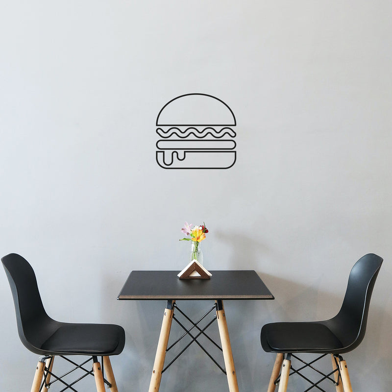 Vinyl Wall Art Decal - Burger Sign - 16. - Trendy Fun Hamburger Shape Food Design Sticker For Home Kitchen Dining Room Dinner Restaurant Cafeteria Coffee Shop Storefront Decor 2