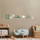 Set Of 6 Vinyl Wall Art Decal - American Football Ball Icons - 18" x 14" - Trendy Cool Fun Design Sticker For Home Playroom Living Room College Locker Room Sports Bar Storefront Decor 2