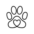 Vinyl Wall Art Decal - Paw Heart - Cute Shapes Dog Paw Icon Bumper Sticker For Car Window Thermos Coffee Mug Luggage Office Notebook Laptop Decor 1