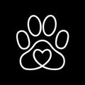 Vinyl Wall Art Decal - Paw Heart - 5" x 5" - Cute Shapes Dog Paw Icon Bumper Sticker For Car Window Thermos Coffee Mug Luggage Office Notebook Laptop Decor 1