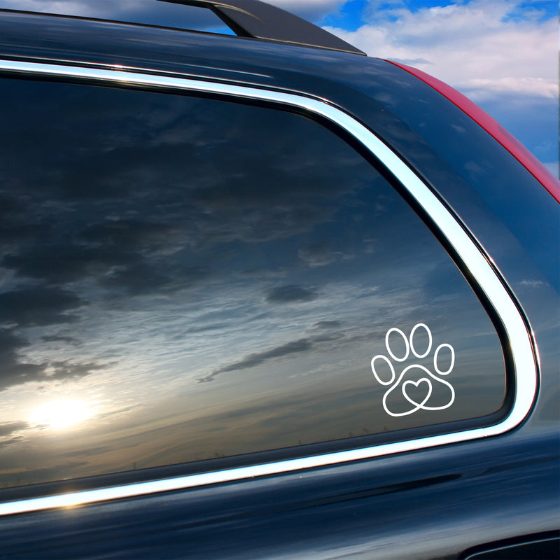 Vinyl Wall Art Decal - Paw Heart - 5" x 5" - Cute Shapes Dog Paw Icon Bumper Sticker For Car Window Thermos Coffee Mug Luggage Office Notebook Laptop Decor 2