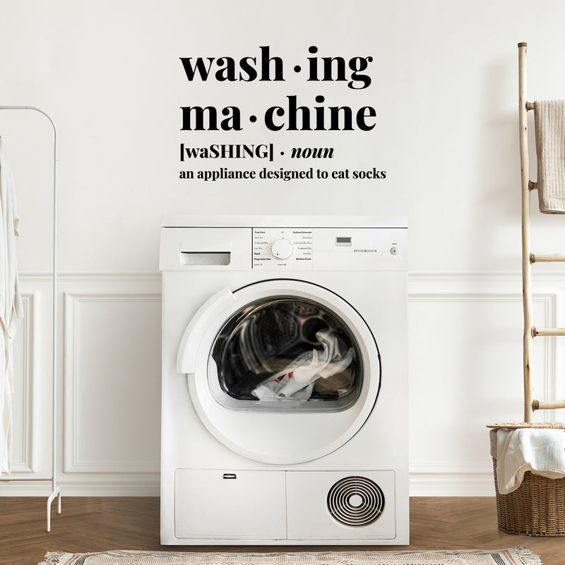 Vinyl Wall Art Decal - Washing Machine - 14" x 9" - Wash Modern Humor Funny Definition Quote Sticker For Home Bathroom Washing Room Space Laundry Decor 2