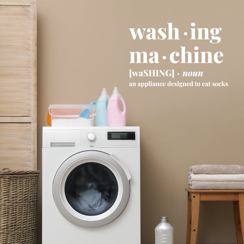 Vinyl Wall Art Decal - Washing Machine - 14" x 9" - Wash Modern Humor Funny Definition Quote Sticker For Home Bathroom Washing Room Space Laundry Decor 3