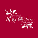 Vinyl Wall Art Decal  - We Wish You A Merry Christmas - 22.5" x 32" - Christmas Holiday Seasonal Sticker - Indoor Home Apartment Wall Door Window Bedroom Workplace Decor Decals 1