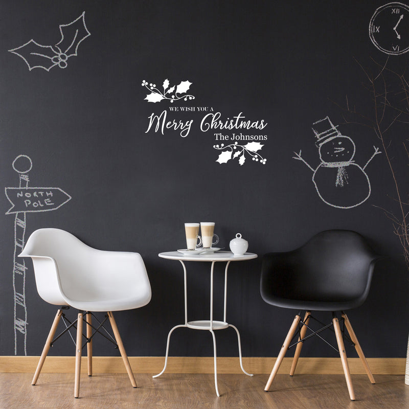 Vinyl Wall Art Decal  - We Wish You A Merry Christmas - 22.5" x 32" - Christmas Holiday Seasonal Sticker - Indoor Home Apartment Wall Door Window Bedroom Workplace Decor Decals 3