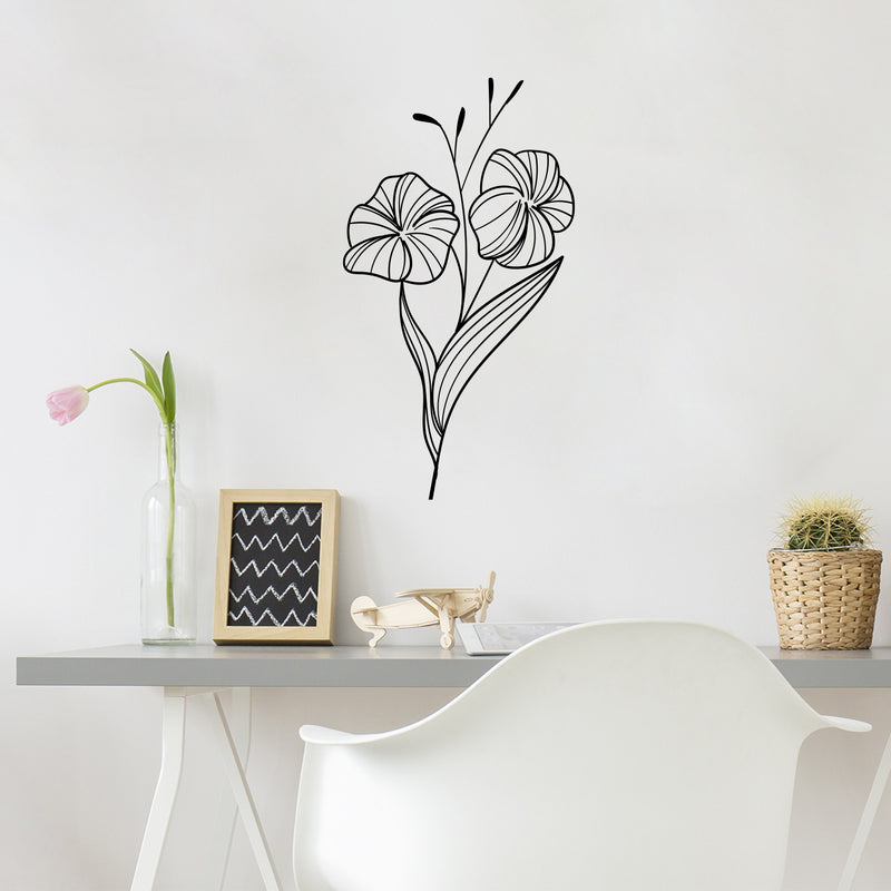 Vinyl Wall Art Decal - Wall Flower - 30" x 16.5" - Modern Sticker Trendy Figure Minimalist Design For Home Office Bedroom Living Room Indoor Garden Patio Plants Decor 2