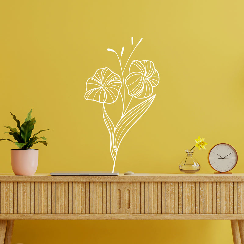 Vinyl Wall Art Decal - Wall Flower - 30" x 16.5" - Modern Sticker Trendy Figure Minimalist Design For Home Office Bedroom Living Room Indoor Garden Patio Plants Decor 2