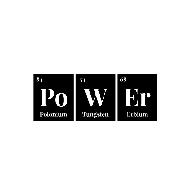 Vinyl Wall Art Decal - Power Chemical Elements - 25" x 9.5" - Modern Motivational Science Quote Sticker For Home Bedroom Closet School Classroom Work Office Decor 1