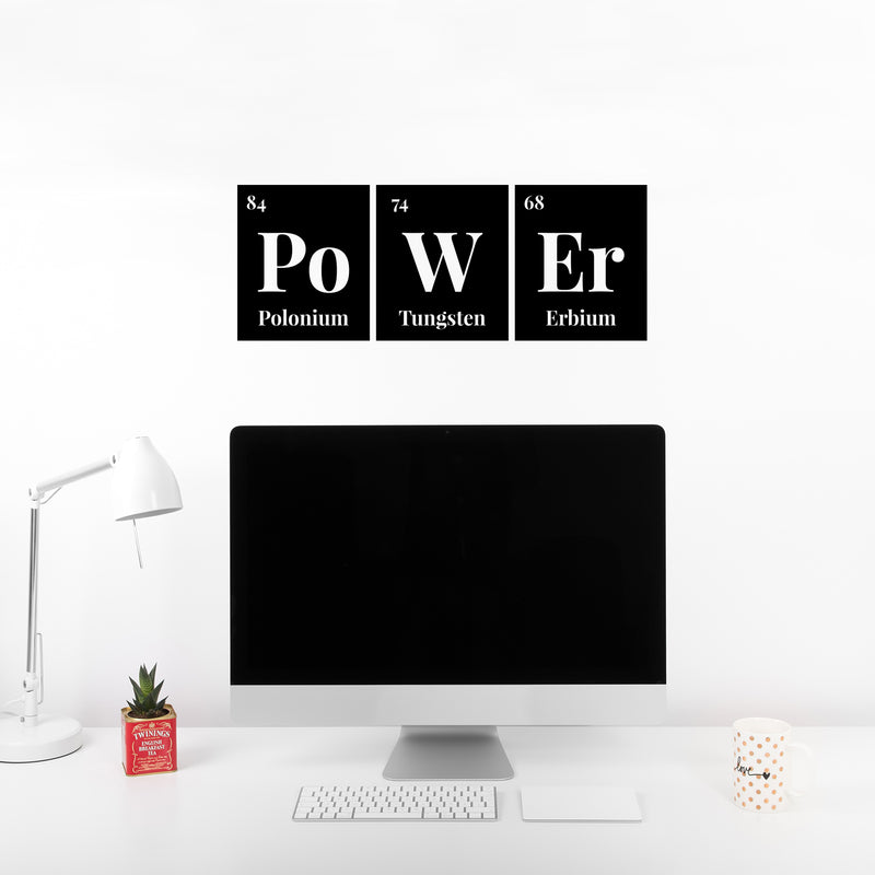 Vinyl Wall Art Decal - Power Chemical Elements - 25" x 9.5" - Modern Motivational Science Quote Sticker For Home Bedroom Closet School Classroom Work Office Decor 2