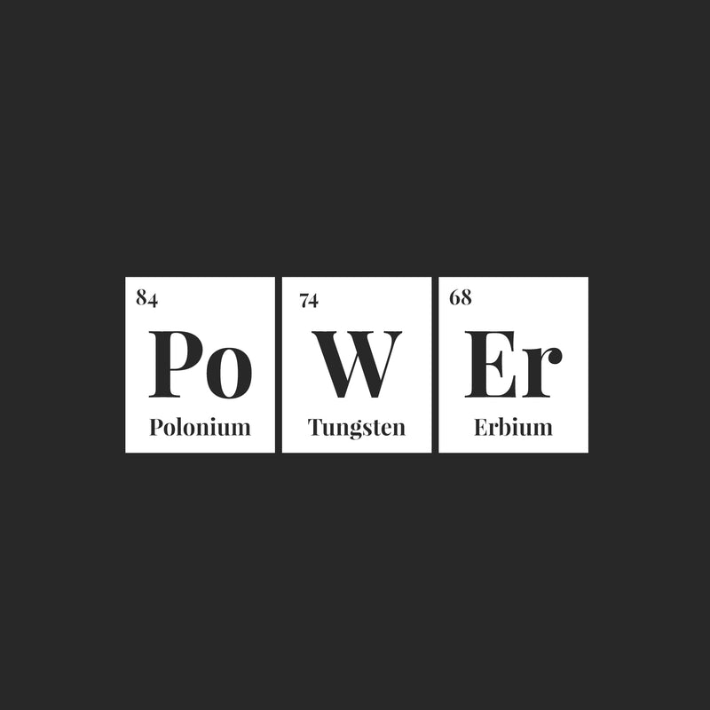 Vinyl Wall Art Decal - Power Chemical Elements - 25" x 9.5" - Modern Motivational Science Quote Sticker For Home Bedroom Closet School Classroom Work Office Decor 1