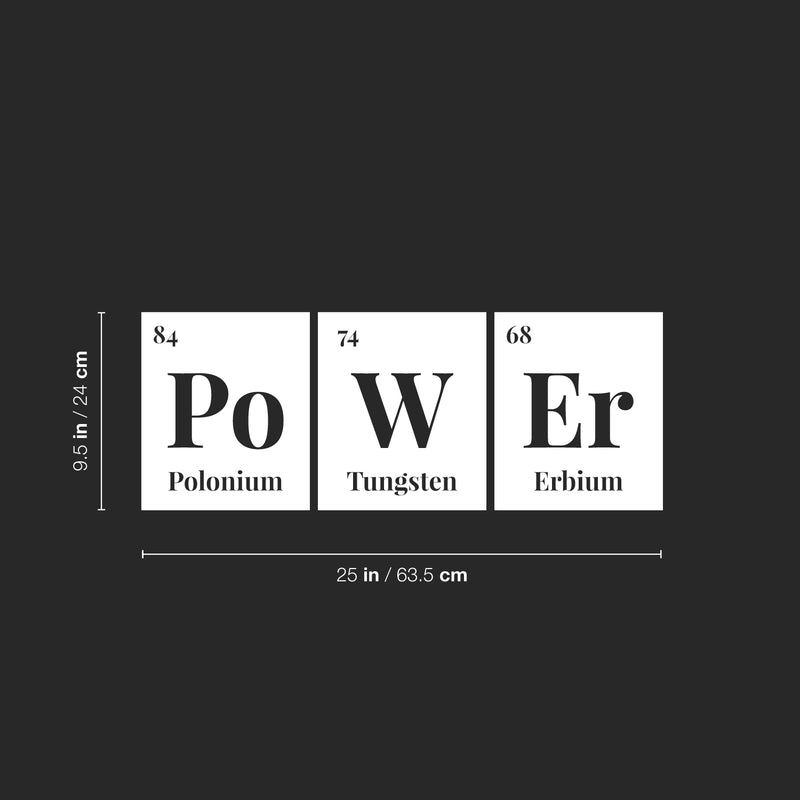 Vinyl Wall Art Decal - Power Chemical Elements - 25" x 9.5" - Modern Motivational Science Quote Sticker For Home Bedroom Closet School Classroom Work Office Decor 4