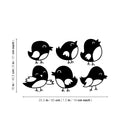 Set Of 6 Vinyl Wall Art Decal - Little Birds Set - From 7.Each - Cute Adhesive Sticker Animal Design For Children Bedroom Home Daycare Baby Nursery Kids Room Decor 4