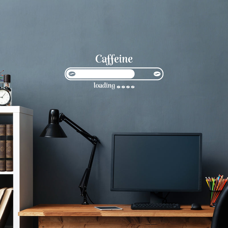 Vinyl Wall Art Decal - Caffeine Loading - 9" x 25" - Modern Inspirational Fun Caffeine Lovers Quote Sticker For Home Office Kitchen Coffee Shop Restaurant Decor 2