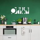 Vinyl Wall Art Decal - Kitchen Plates - 10" x 27.5" - Modern Inspirational Sticker For Home Bedroom Family Room Kitchen Dining Room Restaurant Coffee Shop Decor 3