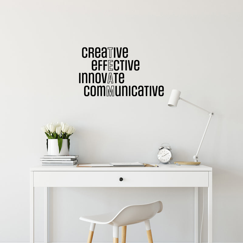 Vinyl Wall Art Decal - TEAM creaTive effEctive innovAte comMunicative  - 16" x 28" - Trendy Positive Vibes Quote Sticker For Home Bedroom Playroom Classroom School Coffee Shop Office Decor 3