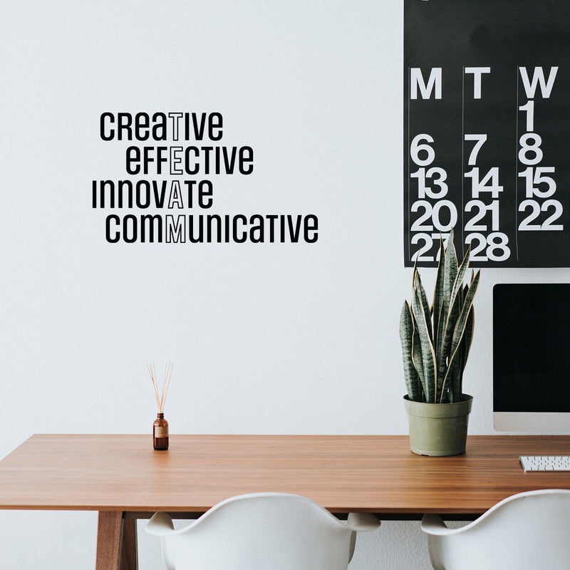 Vinyl Wall Art Decal - TEAM creaTive effEctive innovAte comMunicative  - 16" x 28" - Trendy Positive Vibes Quote Sticker For Home Bedroom Playroom Classroom School Coffee Shop Office Decor 2