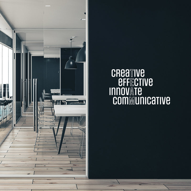 Vinyl Wall Art Decal - TEAM creaTive effEctive innovAte comMunicative  - 16" x 28" - Trendy Positive Vibes Quote Sticker For Home Bedroom Playroom Classroom School Coffee Shop Office Decor 3