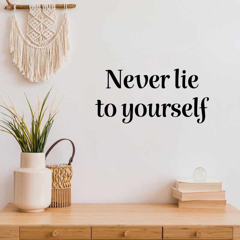 Vinyl Wall Art Decal - Never Lie To Yourself - 12" x 25" - Happiness Life Modern Inspirational Positive Quote Sticker For Home Office Bedroom Store Living Room Decor 2