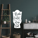 Vinyl Wall Art Decal - Flush The Toilet Close The Lid - 24" x 12" - Modern Funny Sarcastic Quote Sticker For Home Bathroom Mirror Toilet Restroom Window Decor 2