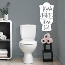 Vinyl Wall Art Decal - Flush The Toilet Close The Lid - 24" x 12" - Modern Funny Sarcastic Quote Sticker For Home Bathroom Mirror Toilet Restroom Window Decor 3