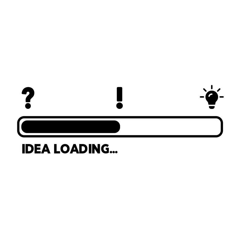 Vinyl Wall Art Decal - Idea Loading ???? - 8" x 25" - Trendy Inspiring Funny Good Vibes Quote Sticker For Home Playroom Living Room Classroom School Office Coffee Shop Decor 1