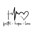 Vinyl Wall Art Decal - Faith Hope Love - 10. Modern Lovely Inspirational Quote Sticker For Home Bedroom Living Room Closet Religious Center Decor 1