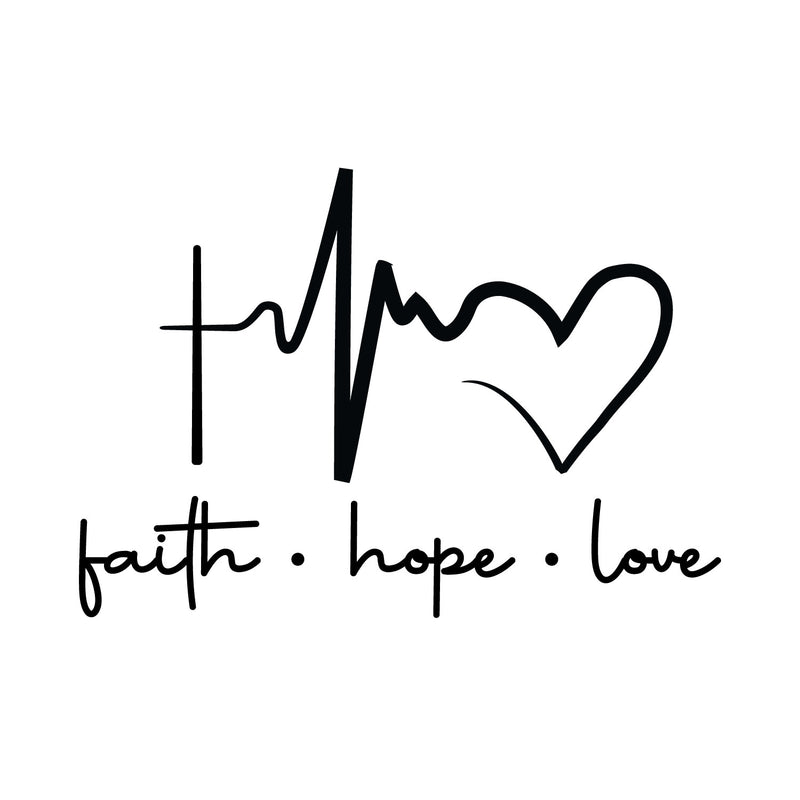 Vinyl Wall Art Decal - Faith Hope Love - 10.5" x 15" - Modern Lovely Inspirational Quote Sticker For Home Bedroom Living Room Closet Religious Center Decor 1