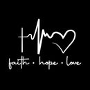 Vinyl Wall Art Decal - Faith Hope Love - 10.5" x 15" - Modern Lovely Inspirational Quote Sticker For Home Bedroom Living Room Closet Religious Center Decor 1