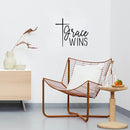 Vinyl Wall Art Decal - Grace Wins - 8.5" x 10" - Spiritual Lovely Inspiring Quote Sticker For Home Bedroom Living Room Religious Center Decor 3