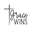 Vinyl Wall Art Decal - Grace Wins - 8.5" x 10" - Spiritual Lovely Inspiring Quote Sticker For Home Bedroom Living Room Religious Center Decor 1