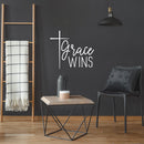 Vinyl Wall Art Decal - Grace Wins - 8.5" x 10" - Spiritual Lovely Inspiring Quote Sticker For Home Bedroom Living Room Religious Center Decor 3