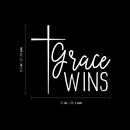 Vinyl Wall Art Decal - Grace Wins - 8.5" x 10" - Spiritual Lovely Inspiring Quote Sticker For Home Bedroom Living Room Religious Center Decor 4