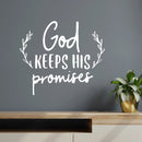 Vinyl Wall Art Decal - God Keeps His Promises - 13" x 15" - Modern Spiritual Lovely inspirational Quote Sticker For Home Bedroom Living Room Closet Coffee Shop Religious Center Decor 2
