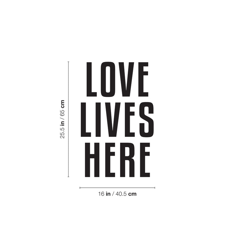 Vinyl Wall Art Decal - Love Lives Here - 25.5" x 16" - Modern Motivational Self Love Quote Sticker For Home Bedroom Window Office Therapy Living Room Mirror Decor 4