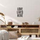 Vinyl Wall Art Decal - Love Lives Here - 25.5" x 16" - Modern Motivational Self Love Quote Sticker For Home Bedroom Window Office Therapy Living Room Mirror Decor 3