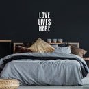 Vinyl Wall Art Decal - Love Lives Here - 25.5" x 16" - Modern Motivational Self Love Quote Sticker For Home Bedroom Window Office Therapy Living Room Mirror Decor 2