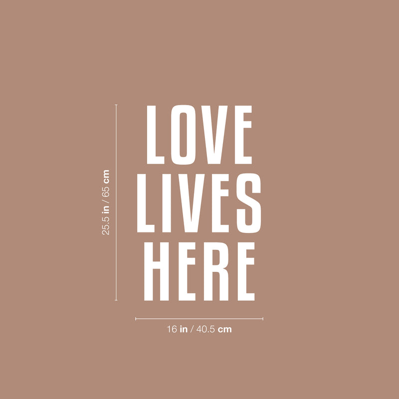 Vinyl Wall Art Decal - Love Lives Here - 25.5" x 16" - Modern Motivational Self Love Quote Sticker For Home Bedroom Window Office Therapy Living Room Mirror Decor 4