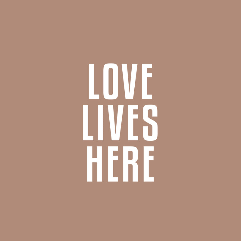 Vinyl Wall Art Decal - Love Lives Here - 25.5" x 16" - Modern Motivational Self Love Quote Sticker For Home Bedroom Window Office Therapy Living Room Mirror Decor 1