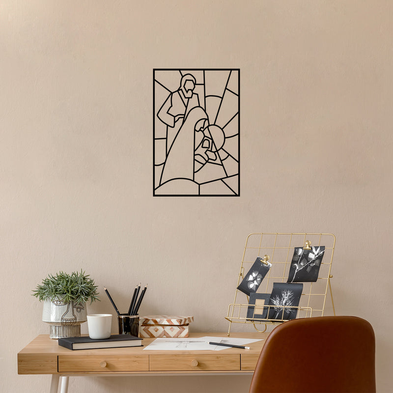 Vinyl Wall Art Decal - Nativity Scene - Lovely Inspirational Christmas Season Quote Sticker For Home Family Living Room Playroom Playground Holiday Decor 2