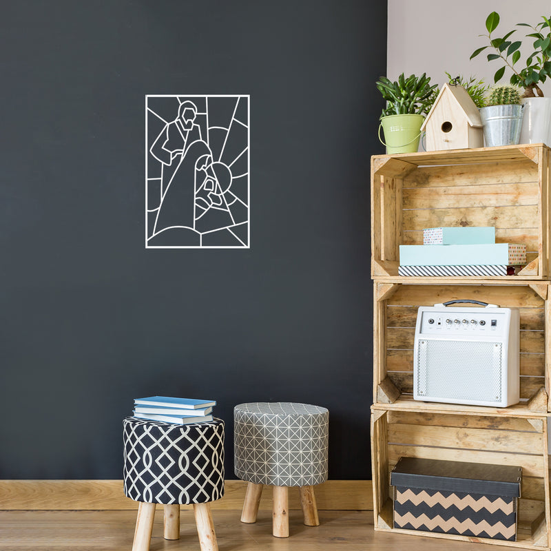 Vinyl Wall Art Decal - Nativity Scene - 25" x 17" - Lovely Inspirational Christmas Season Quote Sticker For Home Family Living Room Playroom Playground Holiday Decor 3